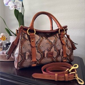 Dooney & Bourke Brown Snake-Print Florentine Satchel